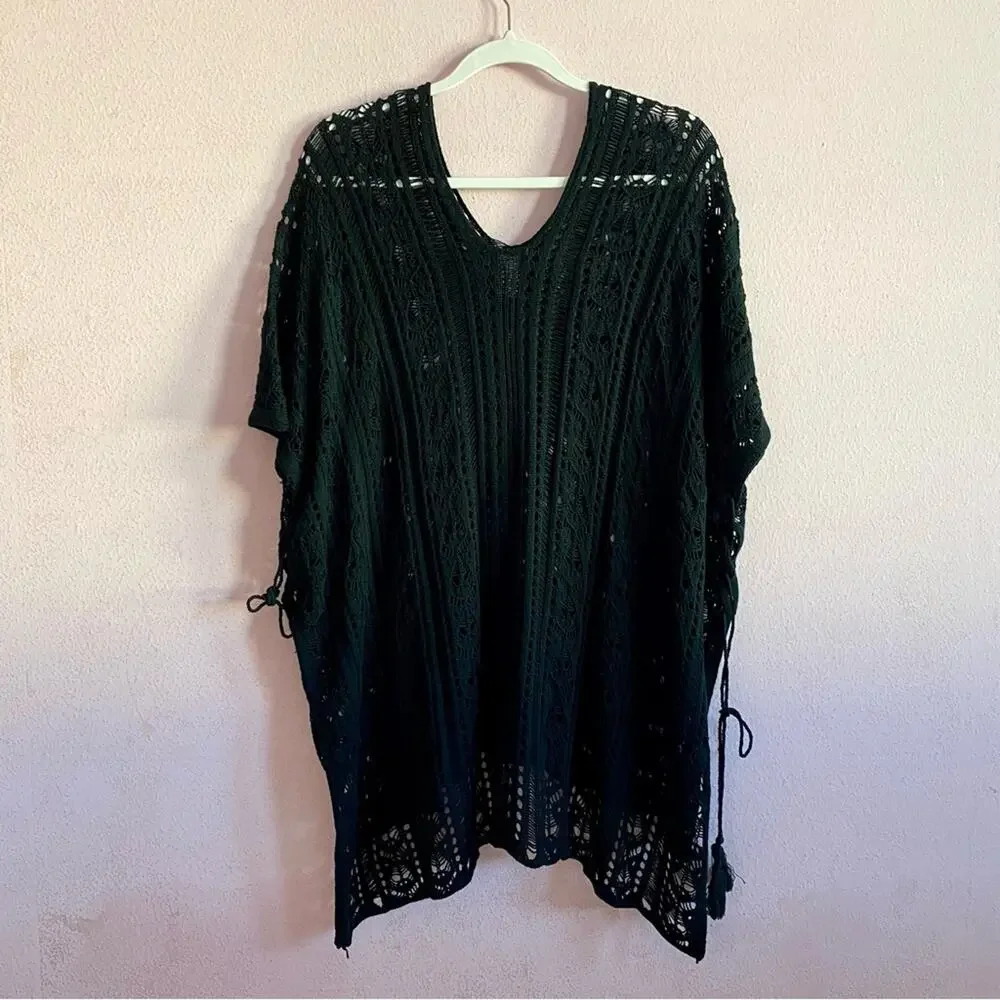 LA Class 100% Acrylic V-Neck Contemporary Resortwear Crochet Tunic Swim Coverup